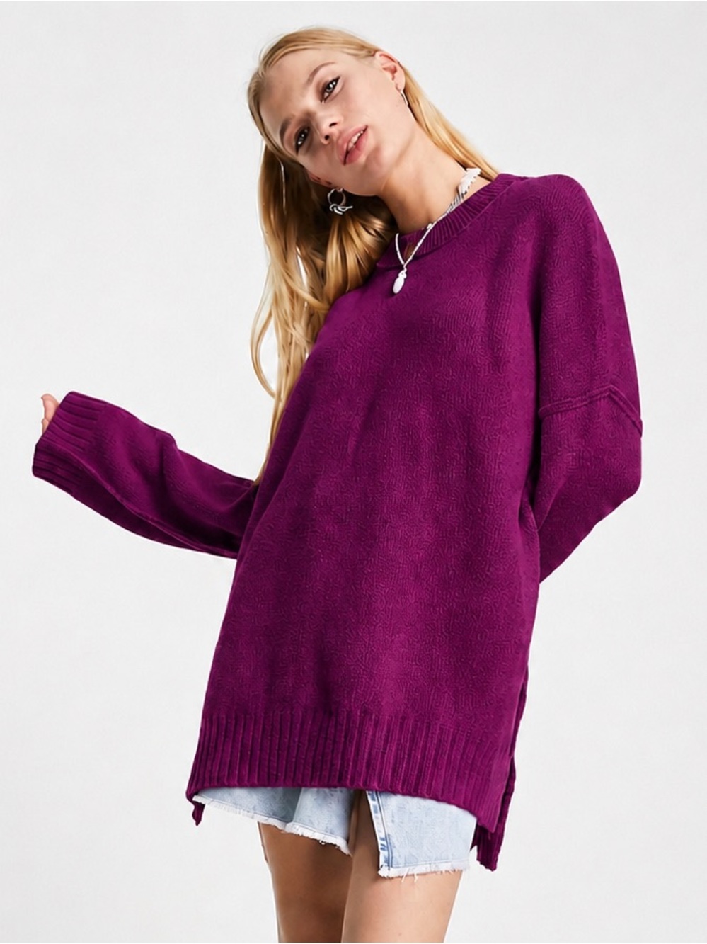 NWT Free People Women’s Peaches Tunic In Plum Size XS
